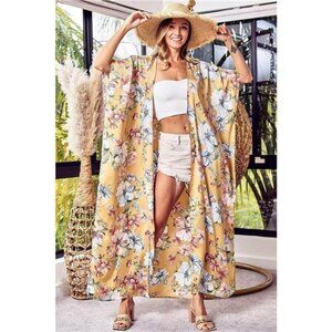 ✨NWT BiBi Floral Side Slit Longline Cardigan‎